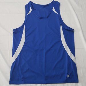 Holloway Men’s Royal Blue and White Dry- Excel Vertical Track Singlet X-Large